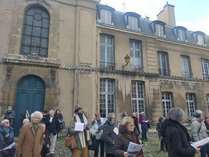 Riccardo Giordano devant la chapelle des Gobelins (SFA, sortie parisienne du 11 février 2023)